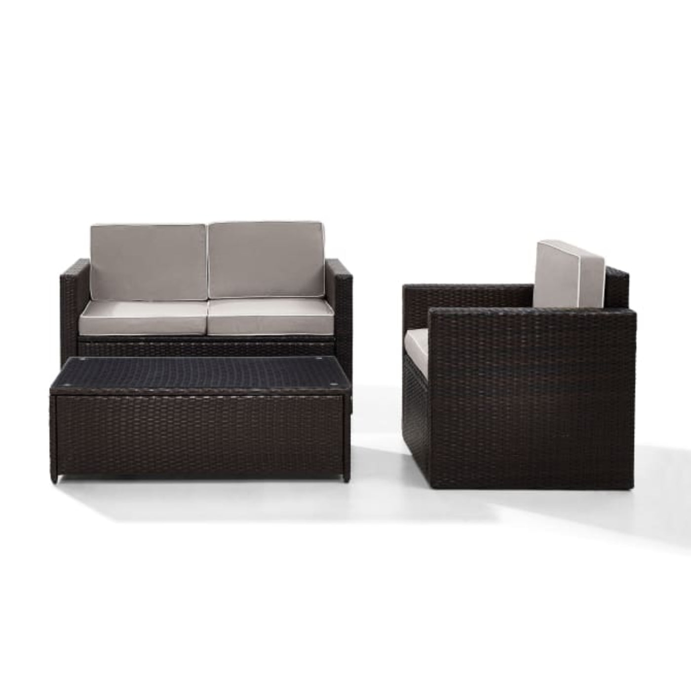 Crosley Palm Harbor 92 Inch 3pc Outdoor Wicker Conversation Set - KO70006BR