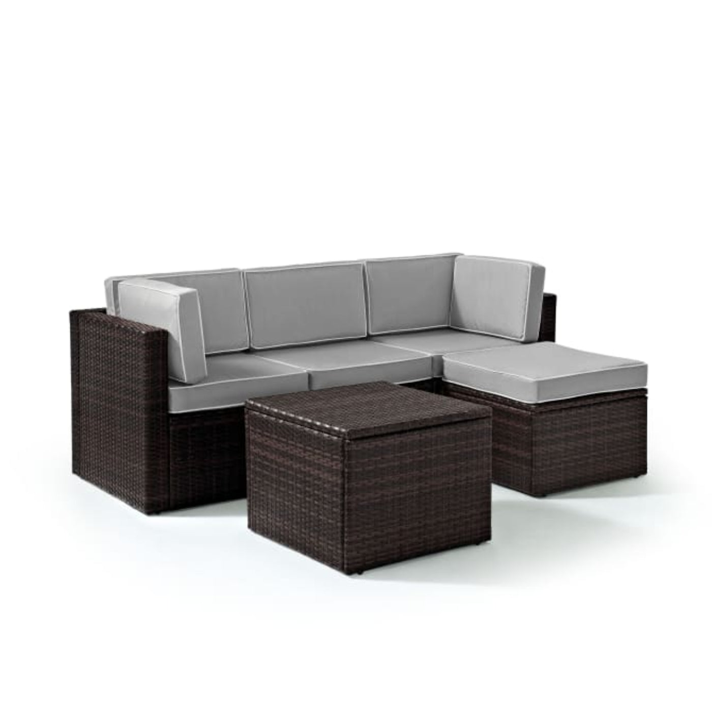 Crosley Palm Harbor 76 Inch 5pc Outdoor Wicker Sectional Set - KO70011BR