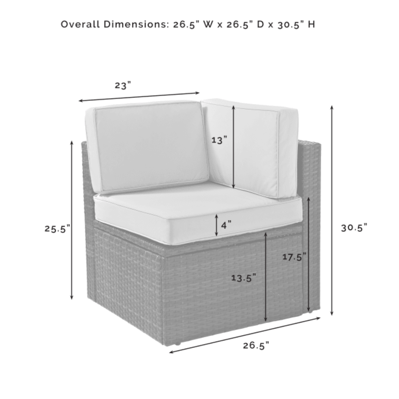 Crosley Palm Harbor 76 Inch 5pc Outdoor Wicker Sectional Set - KO70011BR