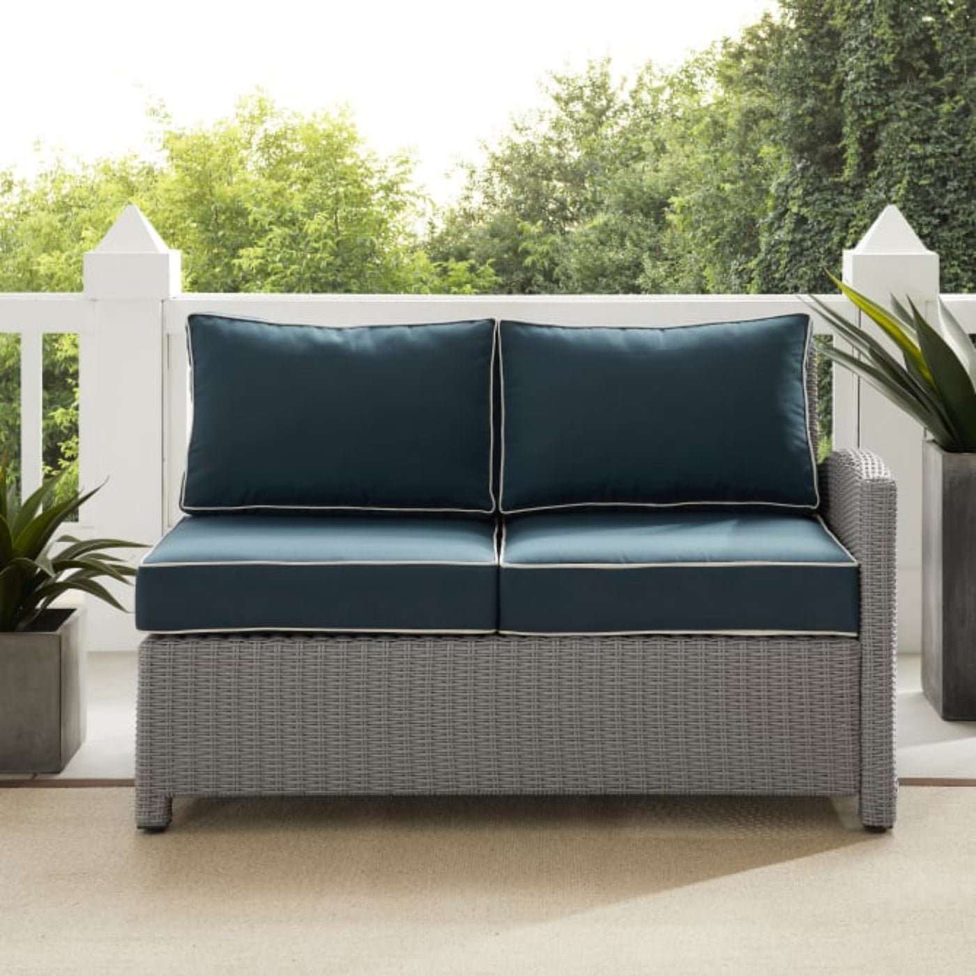 Crosley Bradenton 52.75 Inch Outdoor Wicker Sectional Right Side Loveseat - KO70015W