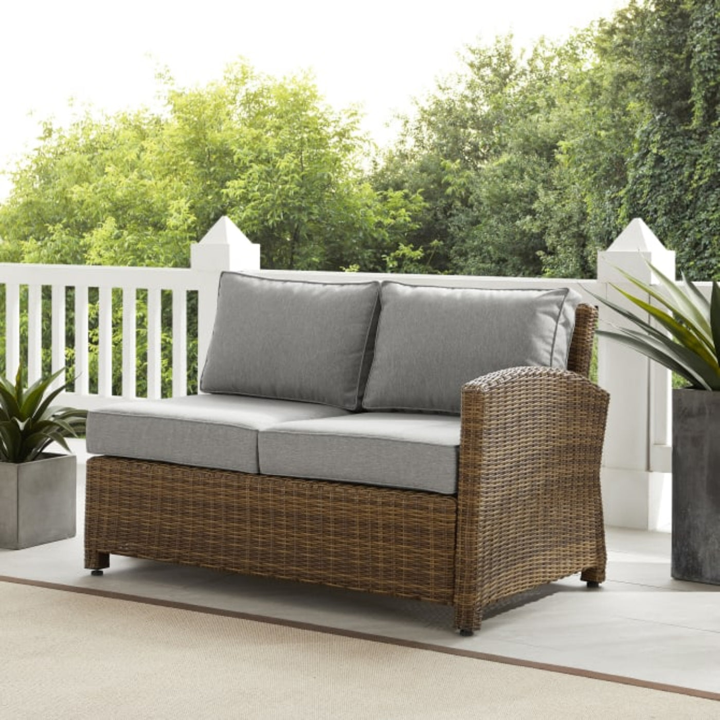 Crosley Bradenton 52.75 Inch Outdoor Wicker Sectional Right Side Loveseat - KO70015W