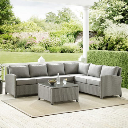 Crosley Bradenton 5pc Outdoor Wicker Sectional Set - KO70020