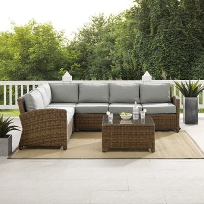 Crosley Bradenton 5pc Outdoor Wicker Sectional Set - KO70020