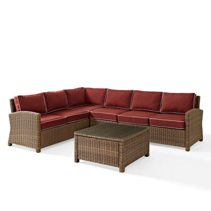 Crosley Bradenton 5pc Outdoor Wicker Sectional Set - KO70020
