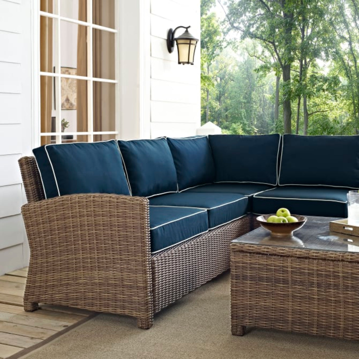 Crosley Bradenton 5pc Outdoor Wicker Sectional Set - KO70021
