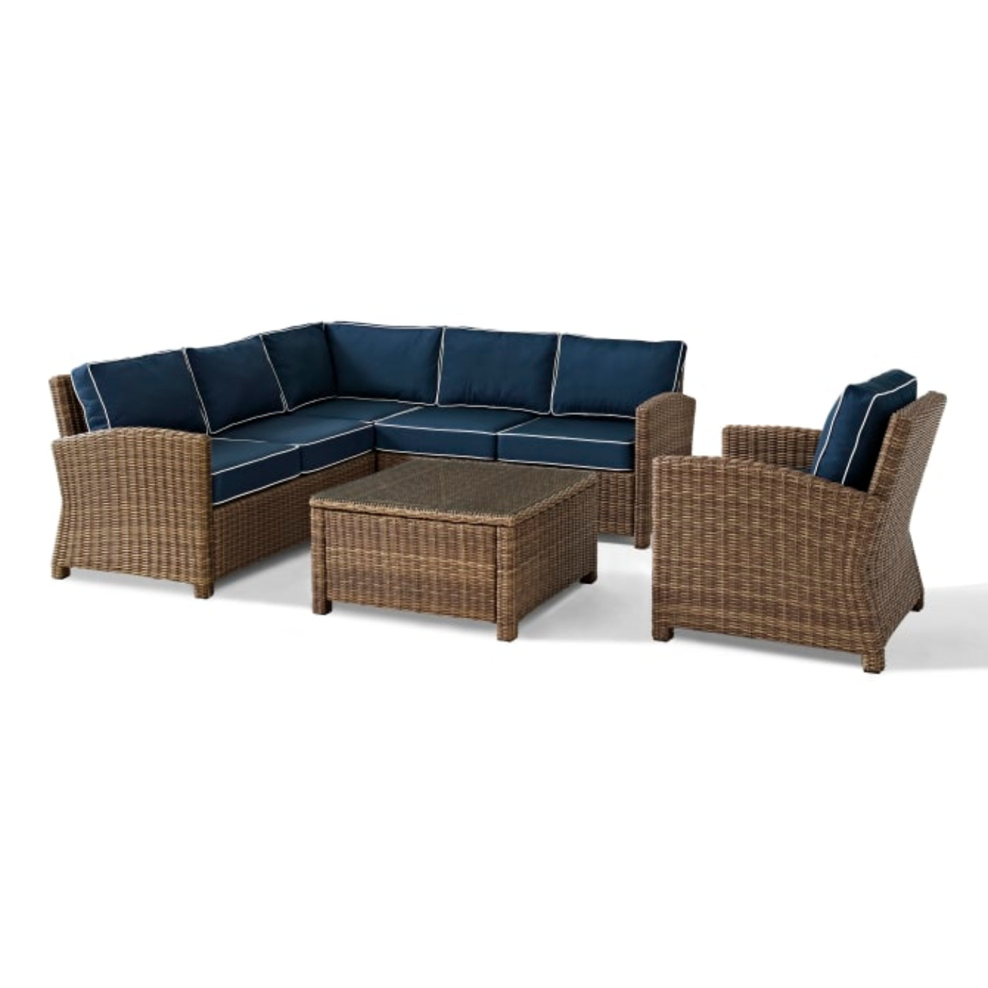 Crosley Bradenton 5pc Outdoor Wicker Sectional Set - KO70021