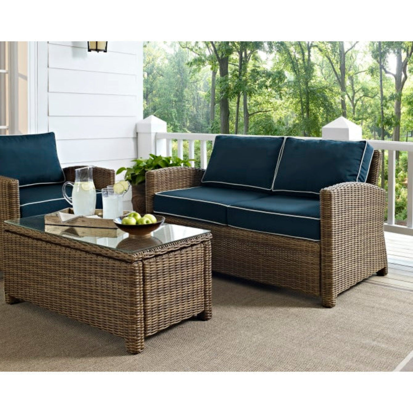 Crosley Bradenton 55 Inch Outdoor Wicker Loveseat - KO70022