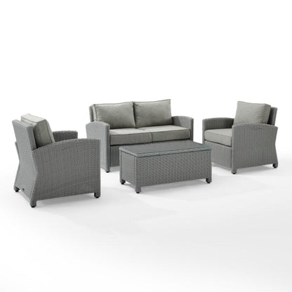 Crosley Bradenton 4pc Outdoor Wicker Conversation Set - KO70024