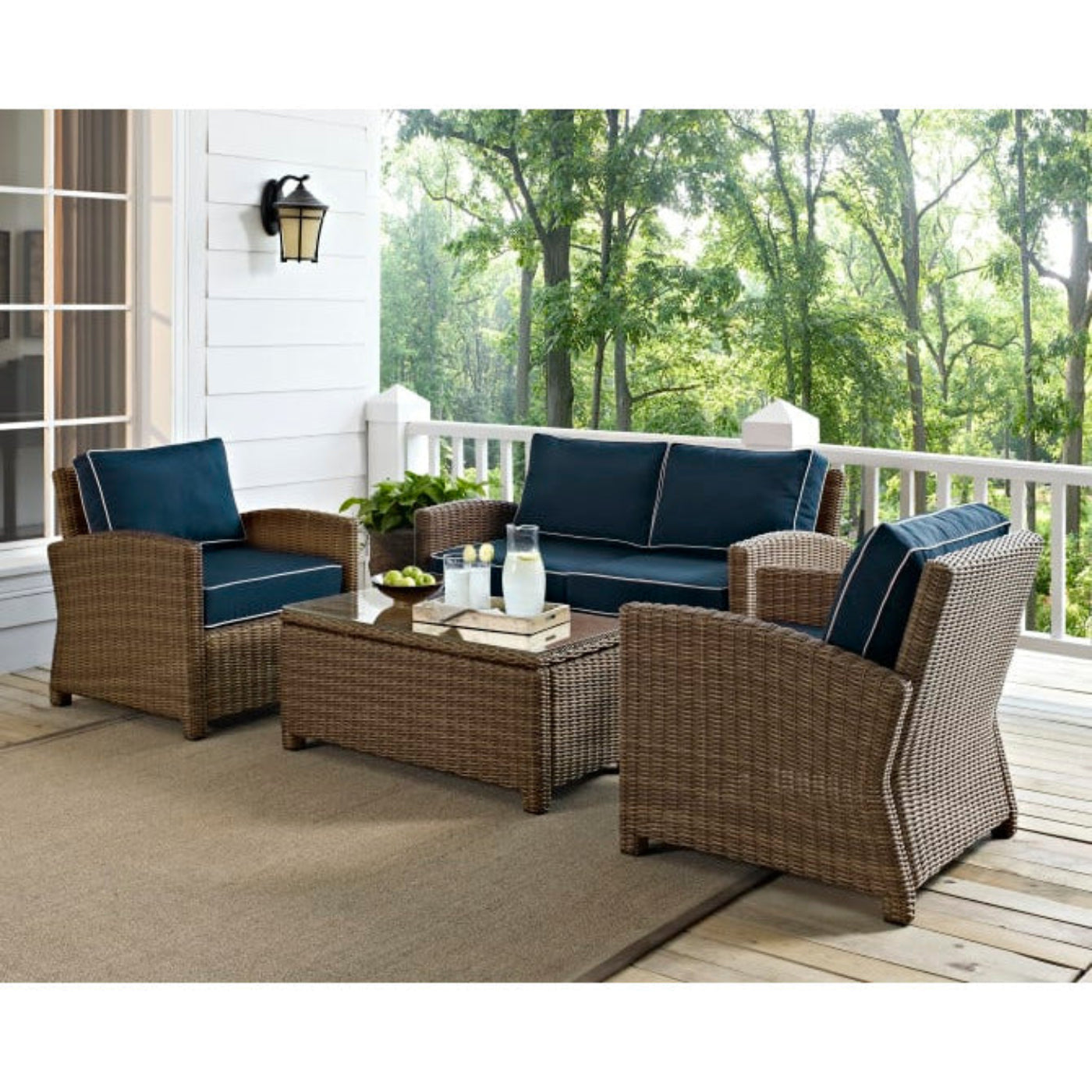 Crosley Bradenton 4pc Outdoor Wicker Conversation Set - KO70024