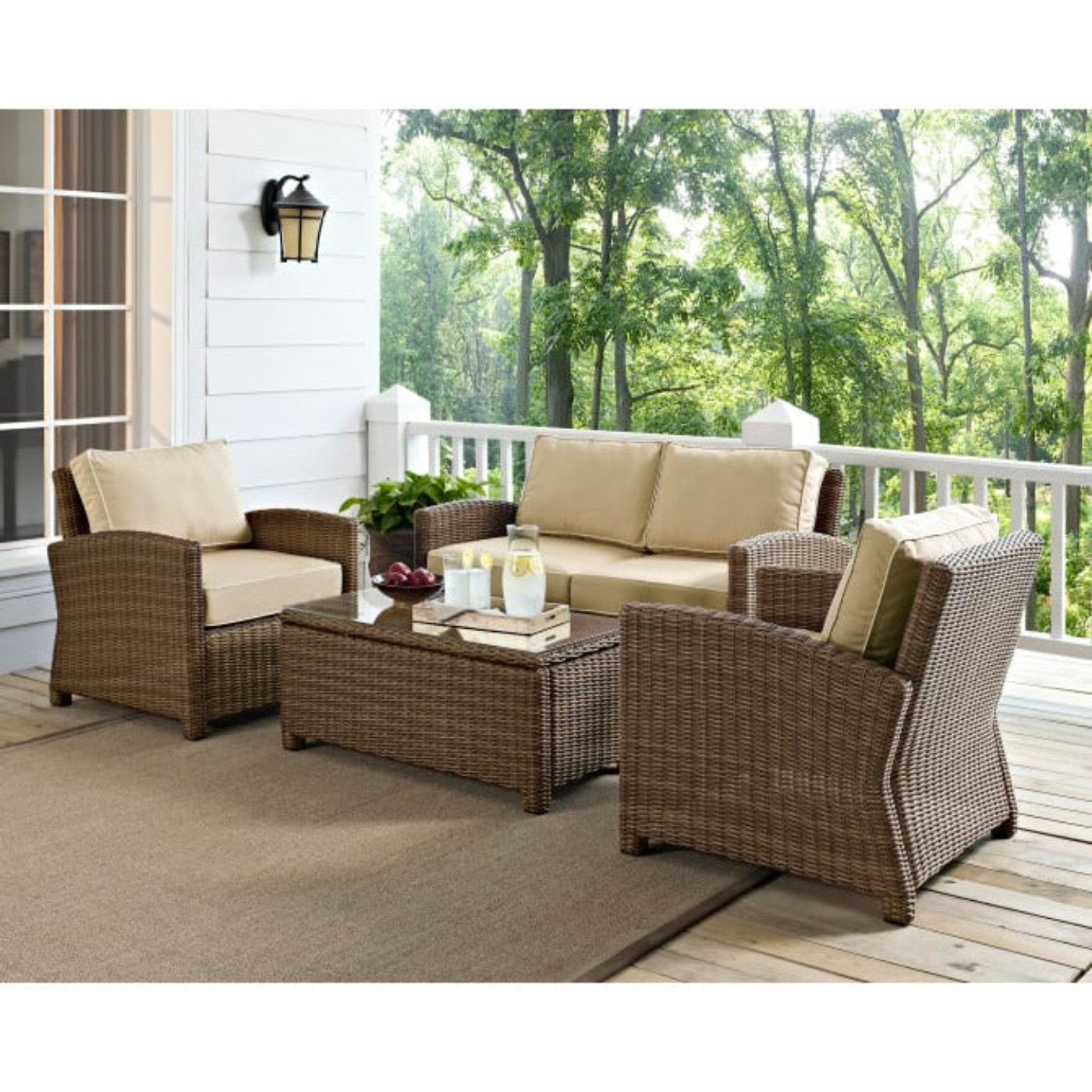 Crosley Bradenton 4pc Outdoor Wicker Conversation Set - KO70024