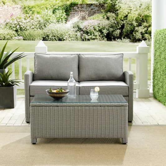 Crosley Bradenton 2pc Outdoor Wicker Conversation Set - KO70025GY-GY