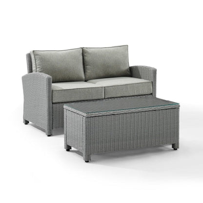Crosley Bradenton 2pc Outdoor Wicker Conversation Set - KO70025GY-GY