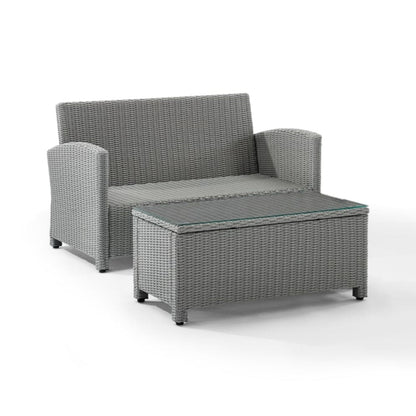 Crosley Bradenton 2pc Outdoor Wicker Conversation Set - KO70025GY-GY