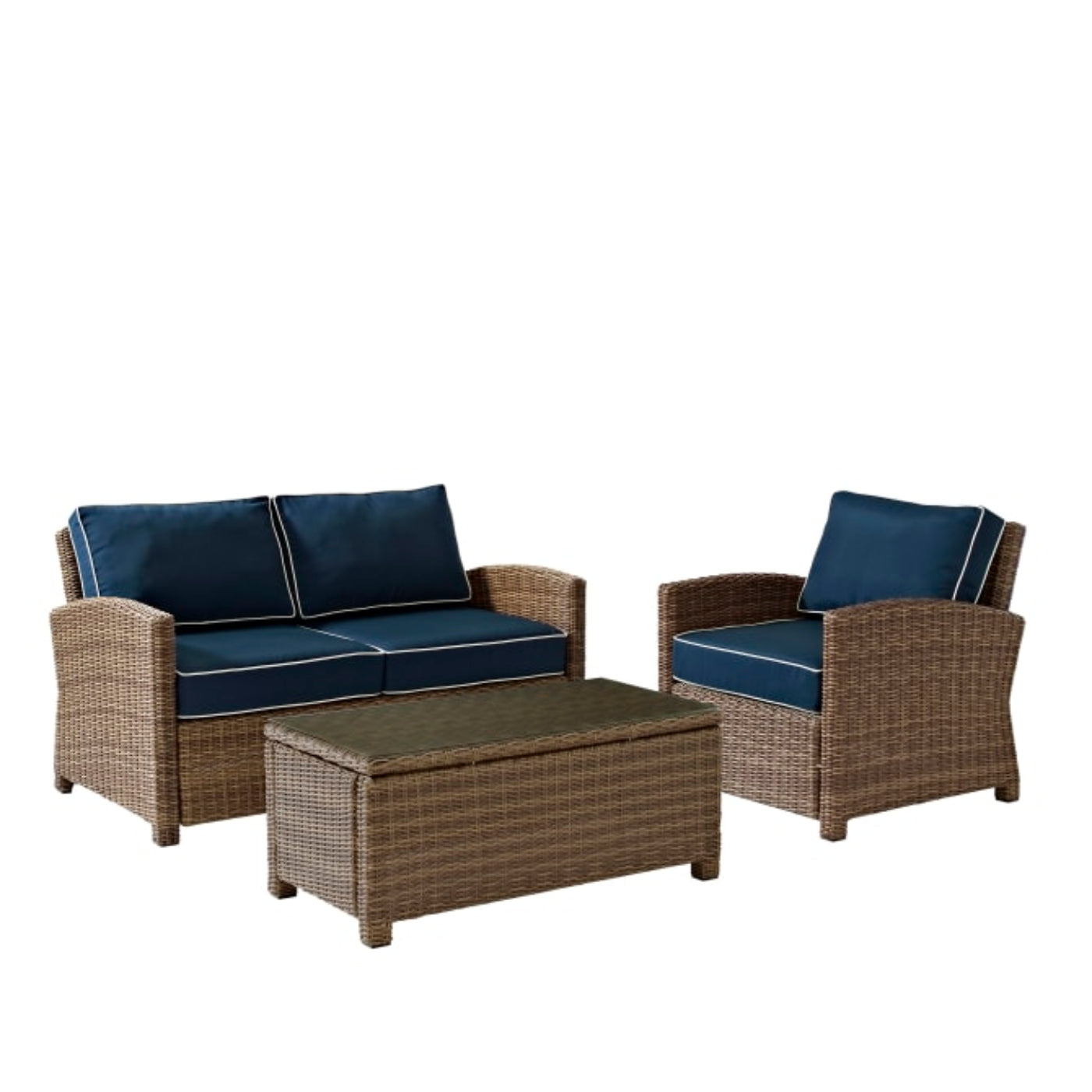 Crosley Bradenton 93 1/4 Inch 3pc Outdoor Wicker Conversation Set - KO70027WB