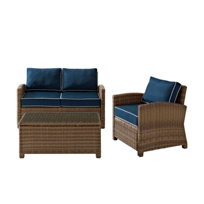 Crosley Bradenton 93 1/4 Inch 3pc Outdoor Wicker Conversation Set - KO70027WB