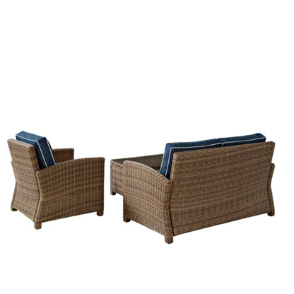 Crosley Bradenton 93 1/4 Inch 3pc Outdoor Wicker Conversation Set - KO70027WB