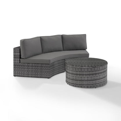Crosley Catalina 83 Inch 2pc Outdoor Wicker Sectional Set - KO70034
