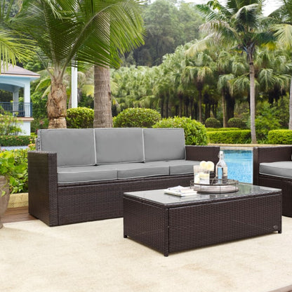 Crosley Palm Harbor Outdoor Wicker Sofa - KO70048BR