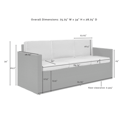 Crosley Palm Harbor Outdoor Wicker Sofa - KO70048BR