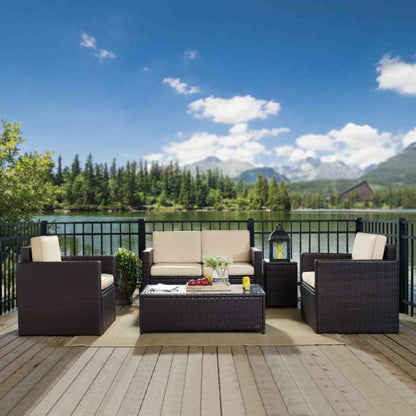 Crosley Palm Harbor 130.50 Inch 5pc Outdoor Wicker Conversation Set - KO70053BR