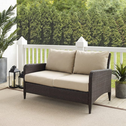 Crosley Kiawah 51 Inch Outdoor Wicker Loveseat - KO70065BR