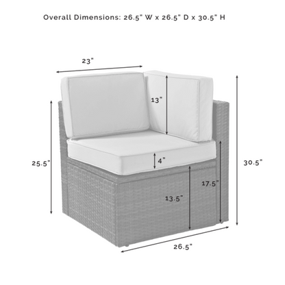 Crosley Palm Harbor 26.50 Inch Outdoor Wicker Corner Chair - KO70089BR