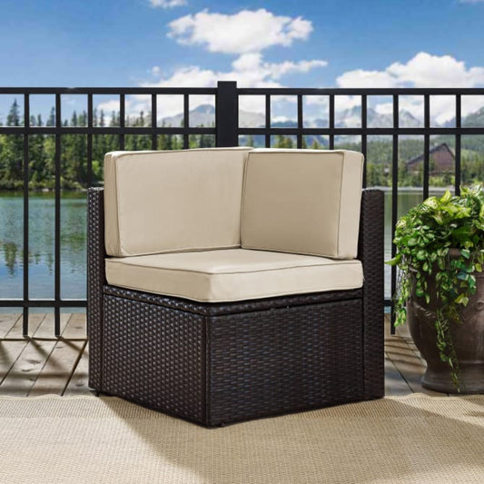 Crosley Palm Harbor 26.50 Inch Outdoor Wicker Corner Chair - KO70089BR