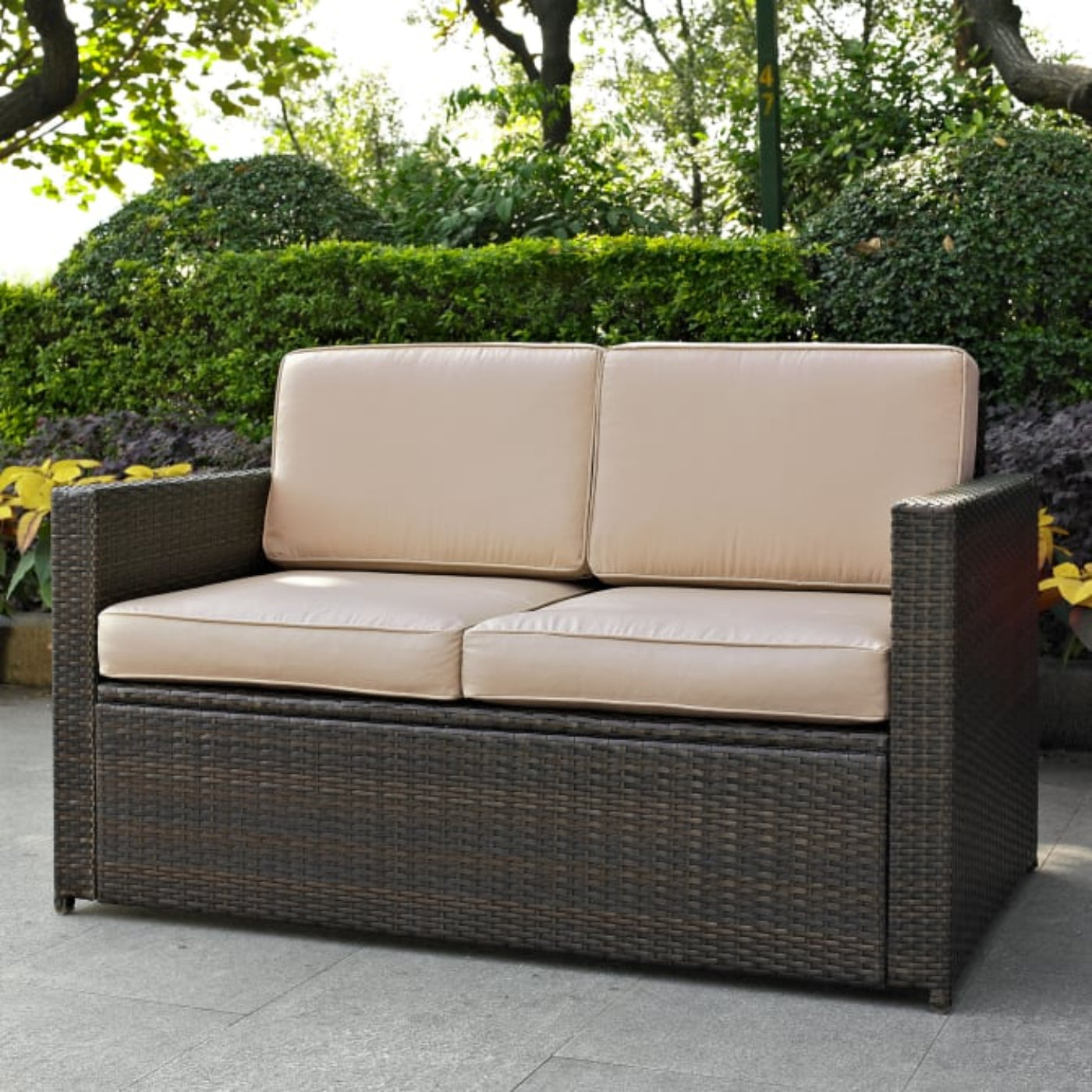 Crosley Palm Harbor 53.50 Inch Outdoor Wicker Loveseat - KO70092BR