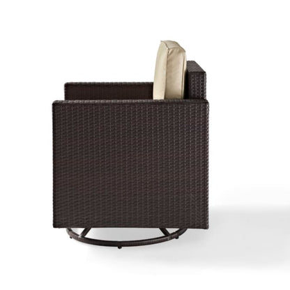 Crosley Palm Harbor Outdoor Wicker Swivel Rocker Chair - KO70094BR