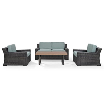 Crosley Beaufort 62 Inch 2pc Outdoor Wicker Chat Set Mist - KO70097BR