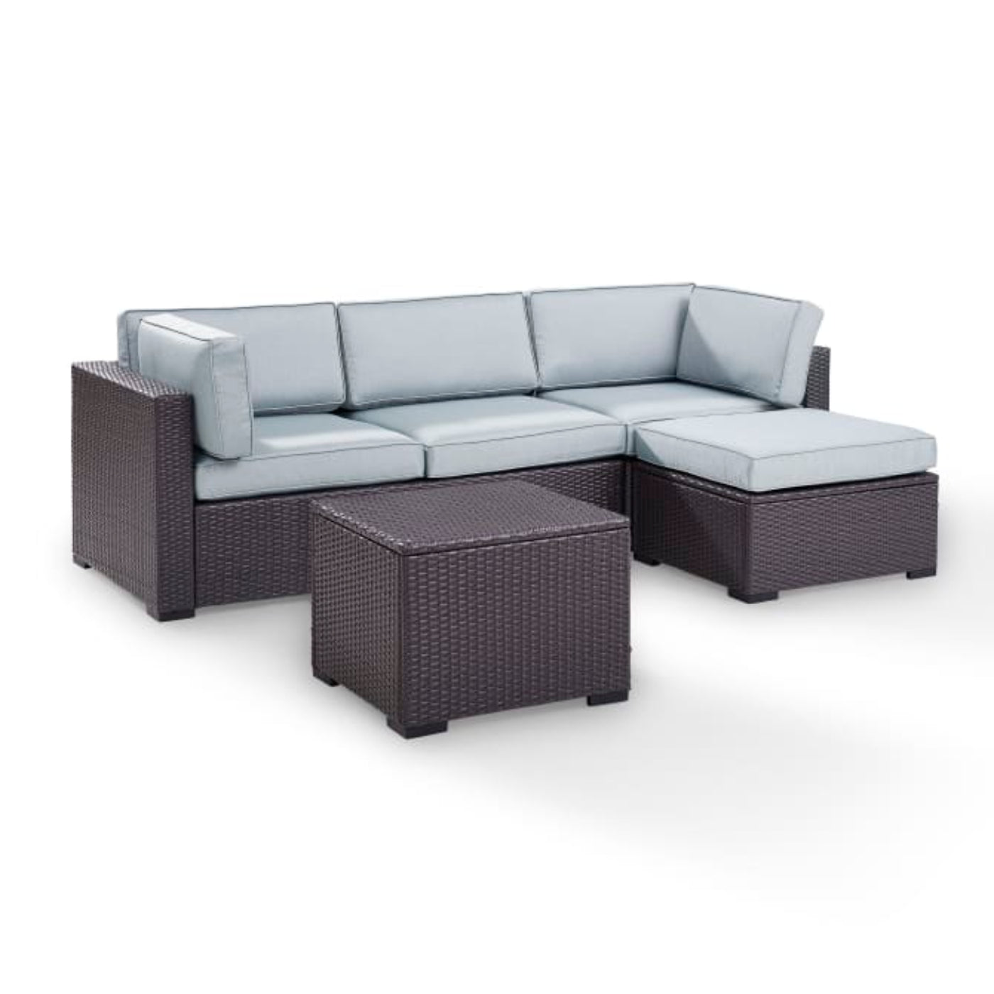 Crosley Biscayne 95.50 Inch 4pc Outdoor Wicker Sectional Set - KO70105BR