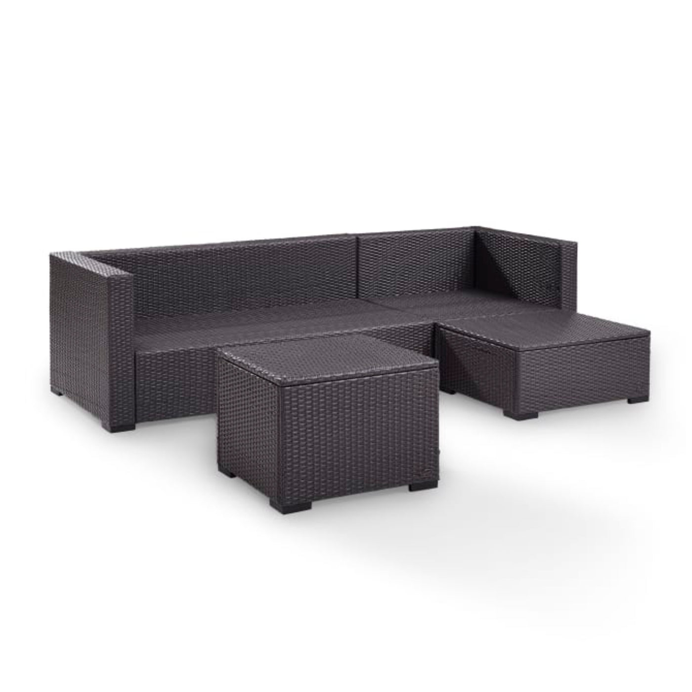 Crosley Biscayne 95.50 Inch 4pc Outdoor Wicker Sectional Set - KO70105BR
