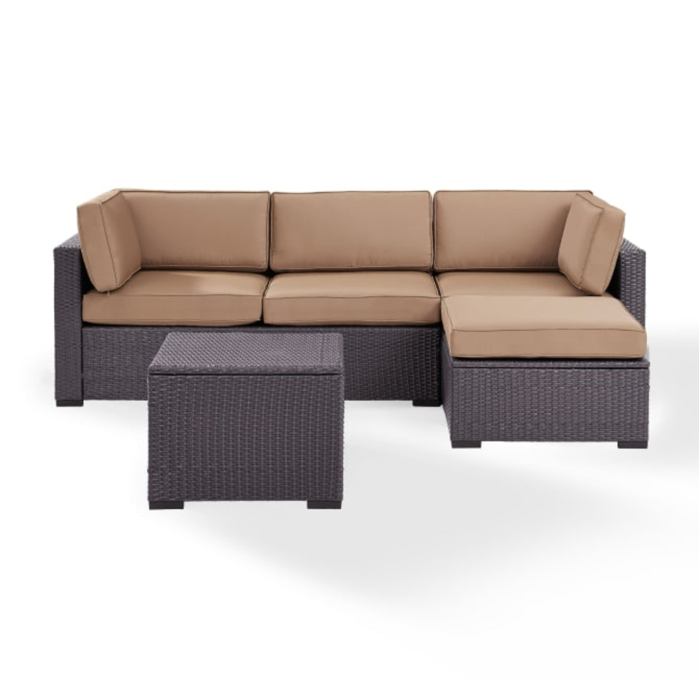 Crosley Biscayne 95.50 Inch 4pc Outdoor Wicker Sectional Set - KO70105BR