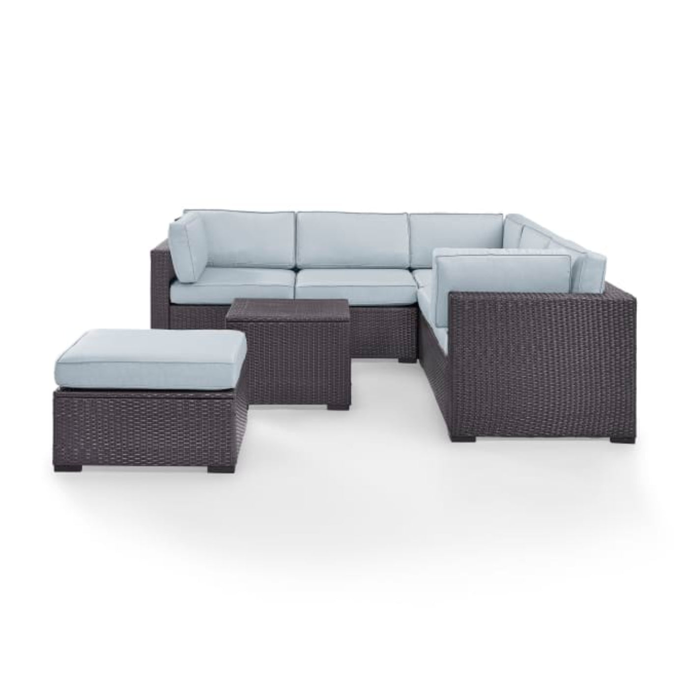 Crosley Biscayne 95.50 Inch 5pc Outdoor Wicker Sectional Set - KO70106BR