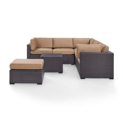 Crosley Biscayne 95.50 Inch 5pc Outdoor Wicker Sectional Set - KO70106BR