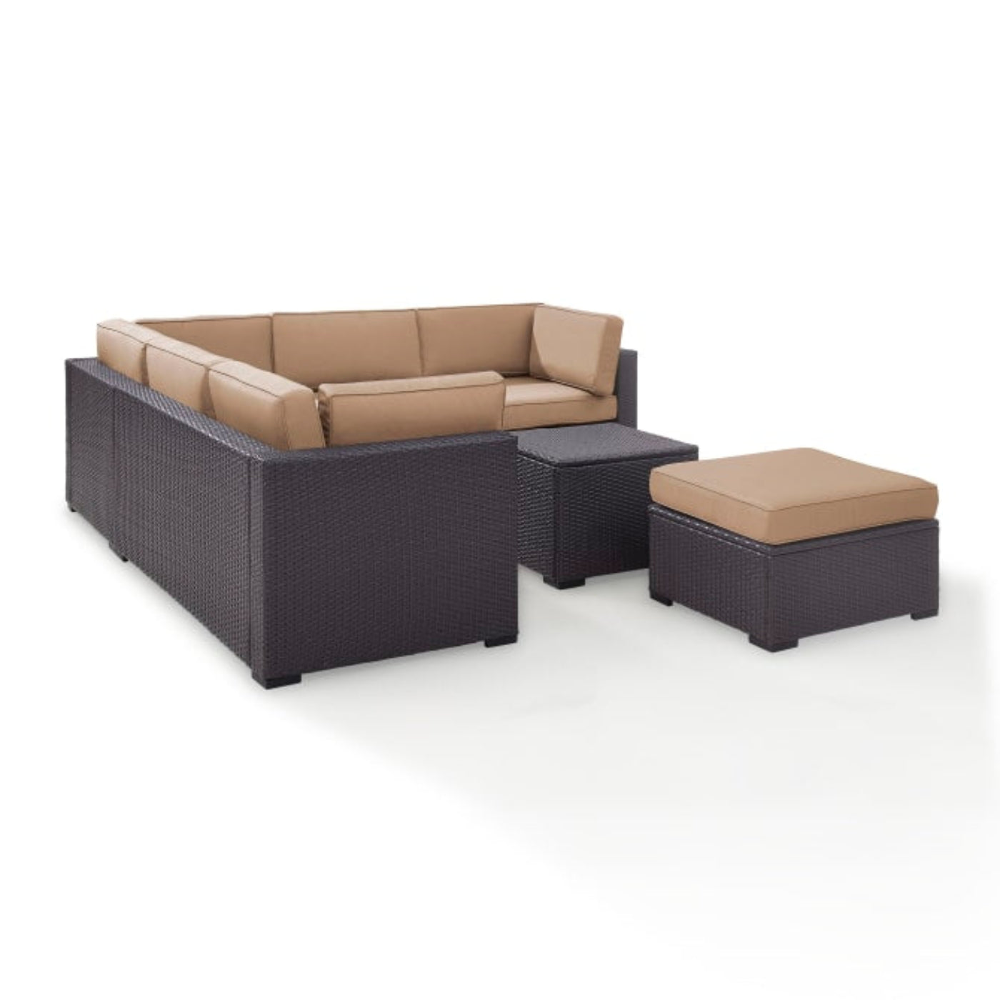 Crosley Biscayne 95.50 Inch 5pc Outdoor Wicker Sectional Set - KO70106BR