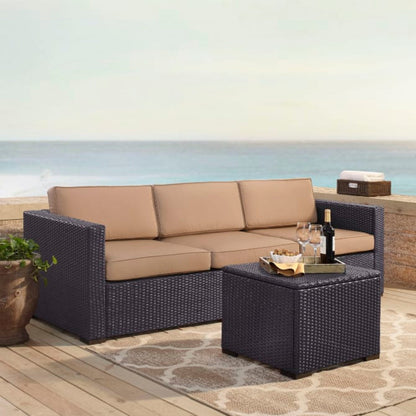 Crosley Biscayne 95.50 Inch 3pc Outdoor Wicker Sofa Set - KO70111BR