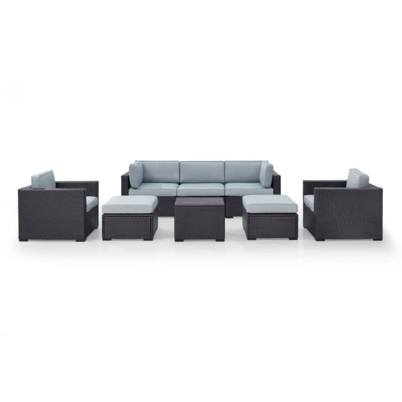 Crosley Biscayne 178.75 Inch 7pc Outdoor Wicker Sectional Set - KO70113BR