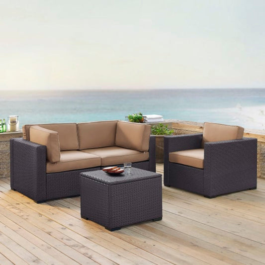 Crosley Biscayne 92.75 Inch 4pc Outdoor Wicker Conversation Set - KO70115BR