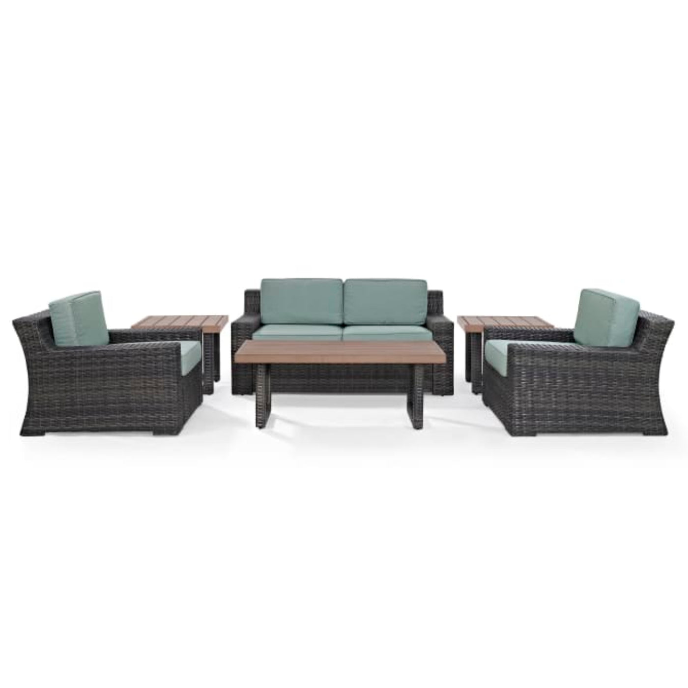 Crosley Beaufort 158 Inch 6pc Outdoor Wicker Conversation Set Mist - KO70131BR-MI