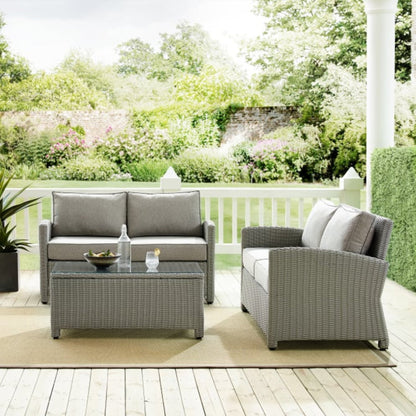 Crosley Bradenton 3pc Outdoor Wicker Conversation Set - KO70165