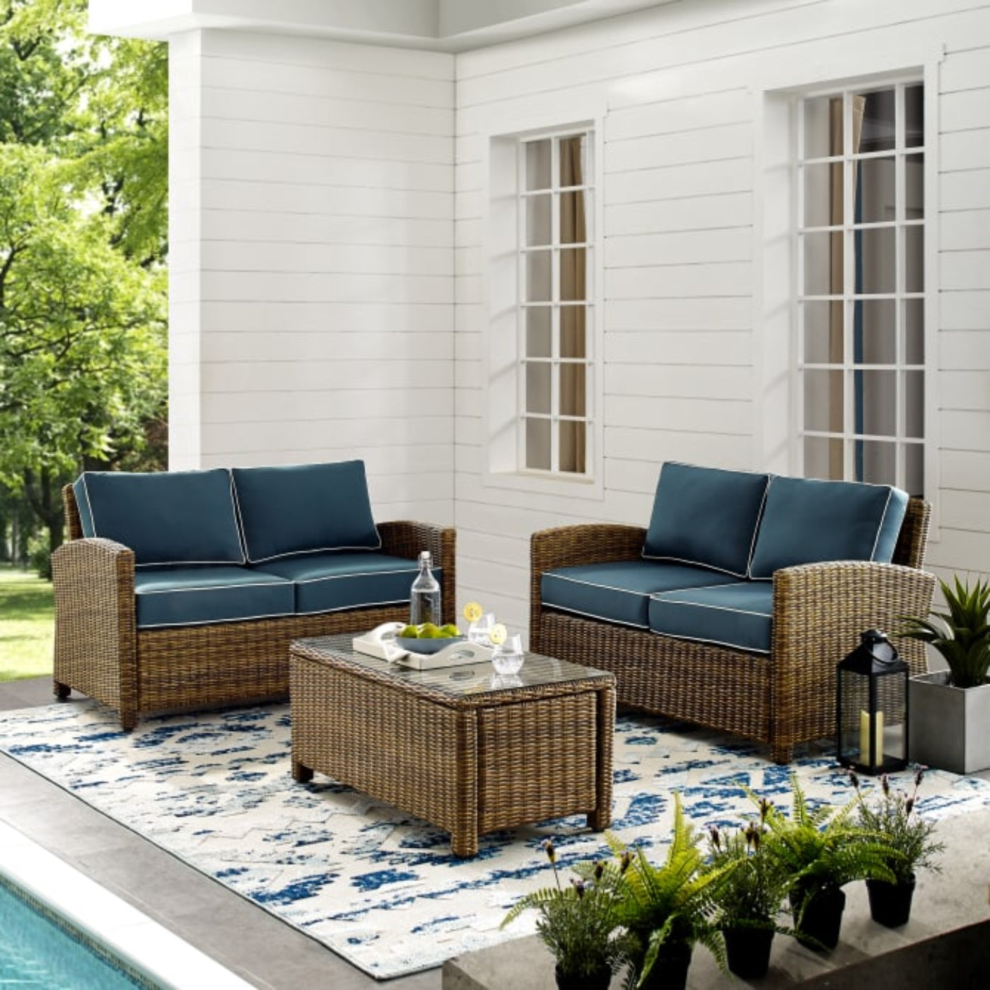 Crosley Bradenton 3pc Outdoor Wicker Conversation Set - KO70165