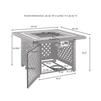 Crosley Beaufort 108 Inch 3pc Outdoor Wicker Conversation Set W/Fire Table Mist - KO70175BR
