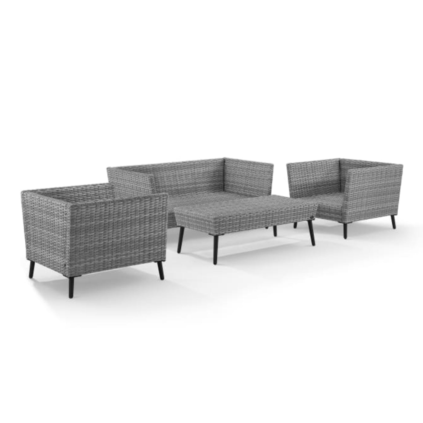 Crosley Richland 4pc Outdoor Wicker Conversation Set Charcoal - KO70200GY-CL