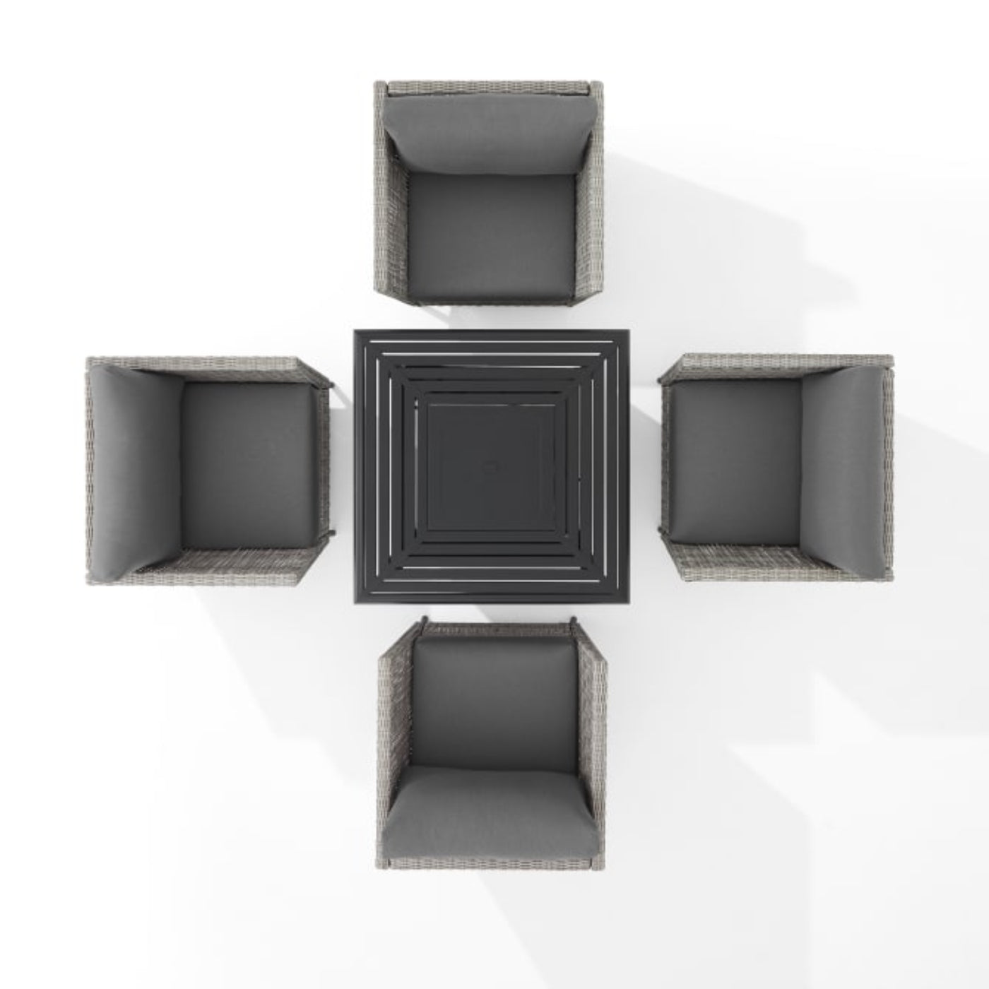 Crosley Richland 5pc Outdoor Wicker Conversation Set W/Fire Table Gray - KO70201GY-BK