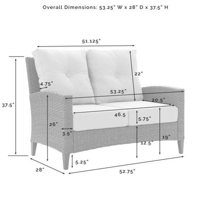Crosley Rockport Outdoor Wicker 3pc High Back Conversation Set Oatmeal - KO70212LB-OL