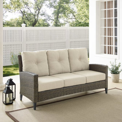 Crosley Rockport Outdoor Wicker High Back Sofa Oatmeal - KO70215LB-OL
