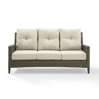 Crosley Rockport Outdoor Wicker High Back Sofa Oatmeal - KO70215LB-OL