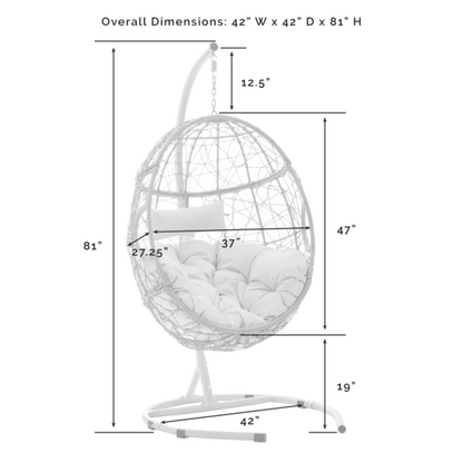 Crosley Cleo Indoor/Outdoor  42 Inch Wicker Hanging Egg Chair Sand - KO70230LB