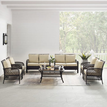 Crosley Tribeca 128 Inch 8pc Outdoor Wicker Conversation Set - KO70237